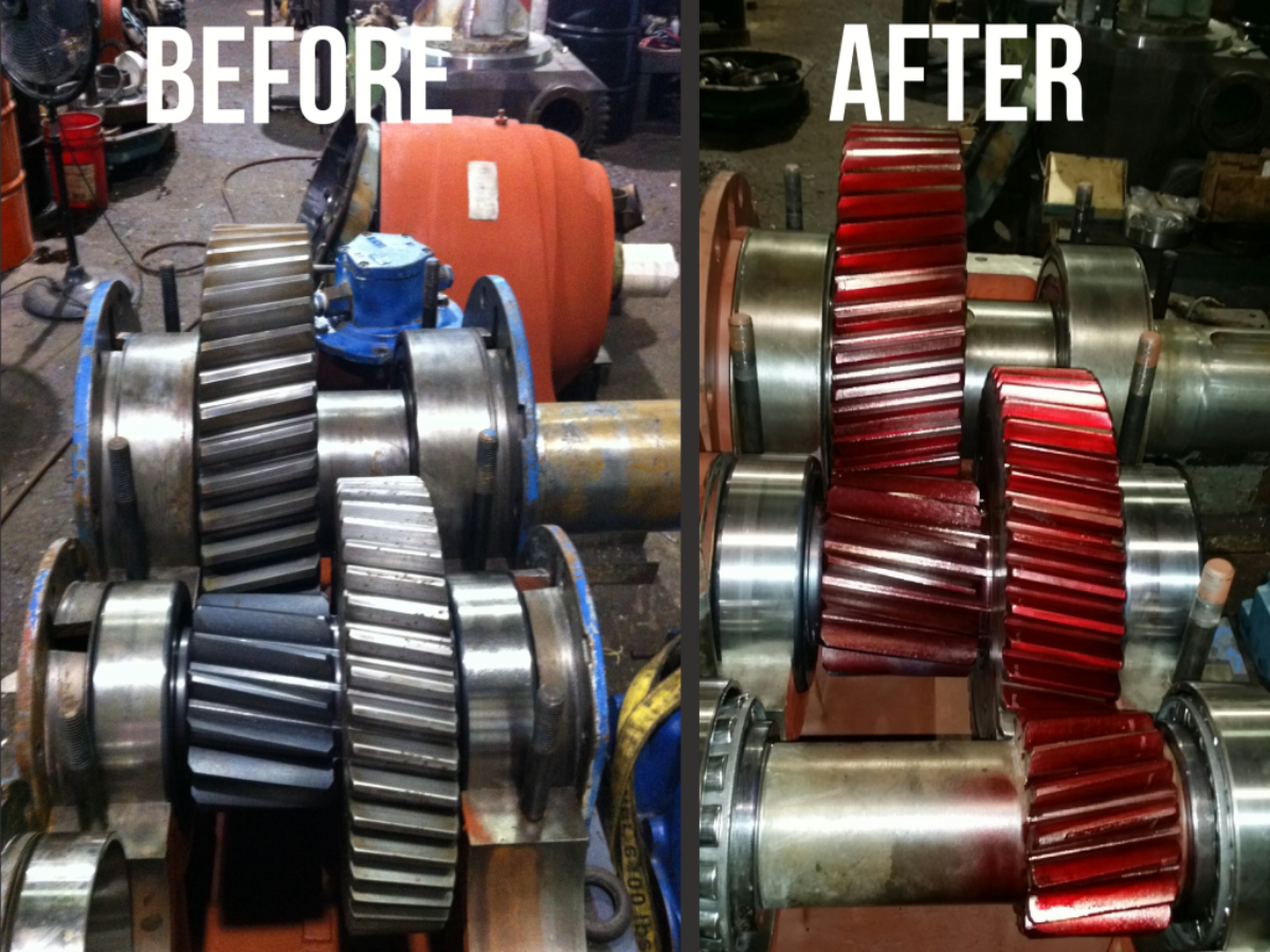 Serviced Gears Before and After Repair